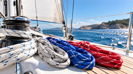 Cordages nautiques 6, 8, 10 et 12 mm sur un voilier